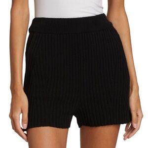Rag & Bone Black Ribbed High Waist Shorts